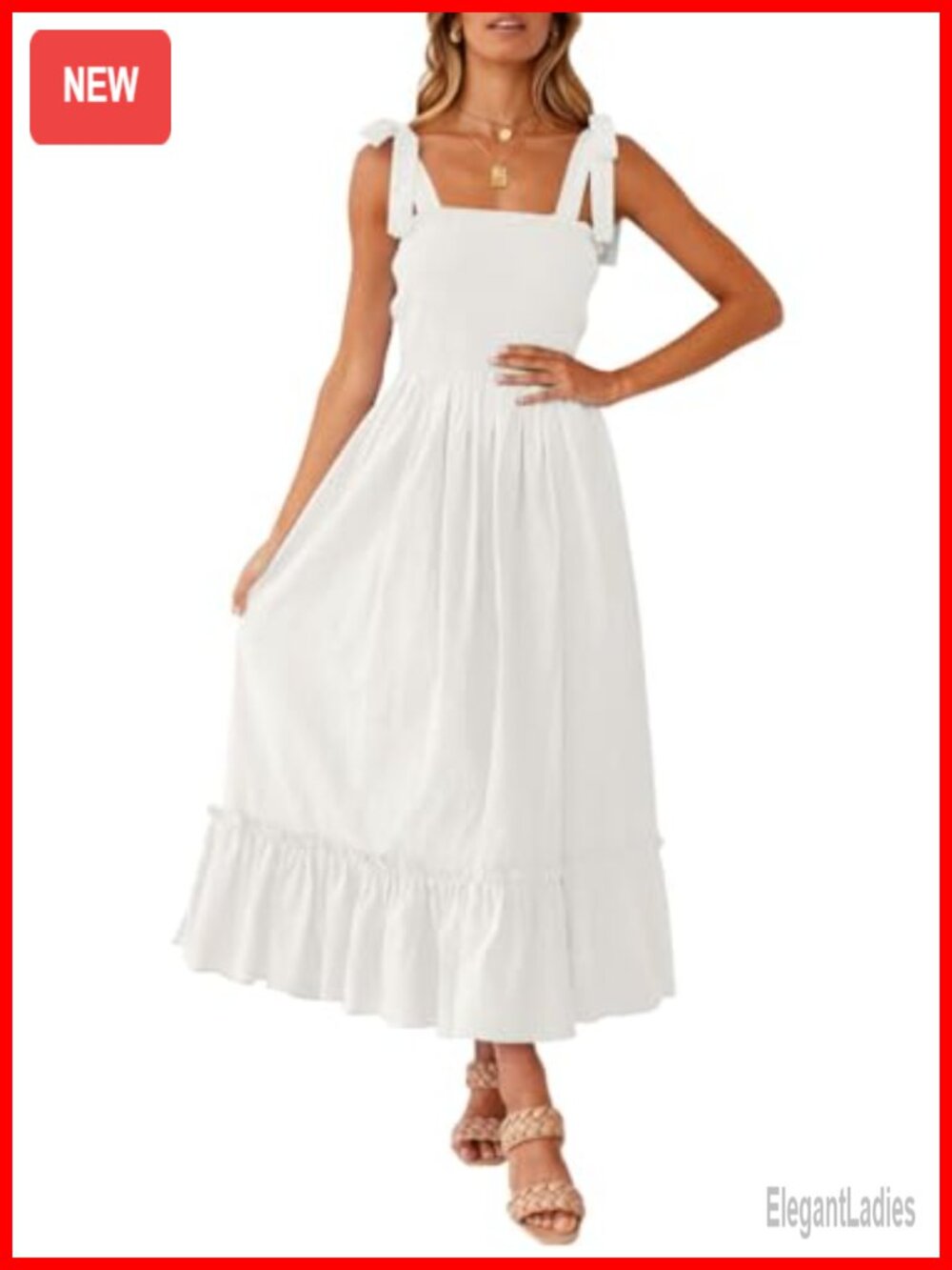 Women's Boho Spaghetti Strap Maxi Dress Floral Summer Beach A-Line
